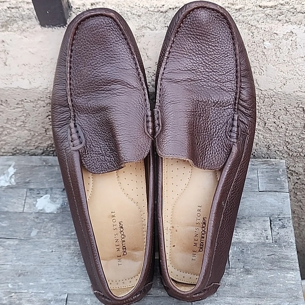 Bloomingdale's Leather Loafers Brown Size 12